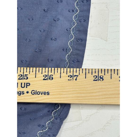 Max Studio Blue Embroidered Top Puff Sleeve M Relaxed Boho Peasant Cottagecore - Picture 9 of 9